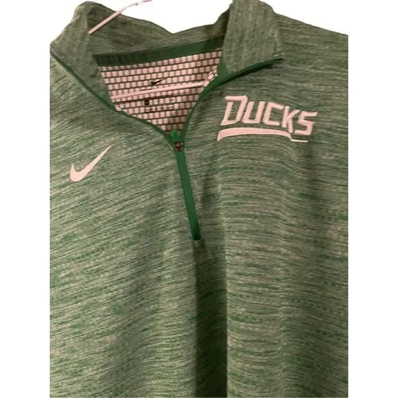 Nike Women's Heathered Green 1/4 Zip Pullover Active Wear Sweatshirt Size L Oreg - Picture 5 of 16